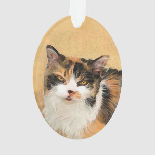 Calico Cat Painting - Niedliche Original Cat Art Ornament
