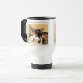 Calico Cat Painting - Niedliche Original Cat Art Reisebecher (Vorderseite Links)