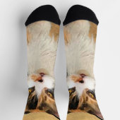 Calico Cat Painting - Niedliche Original Cat Art Socken (Oben)