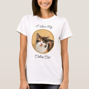 Calico Cat Painting - Niedliche Original Cat Art T-Shirt