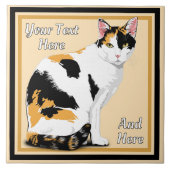 Calico Cat Personalisiert Fliese (Vorderseite)