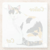 Calico Cat Personalisiert Glasuntersetzer (Rückseite)