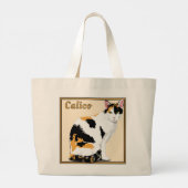 Calico Cat Personalisiert Jumbo Stoffbeutel (Rückseite)