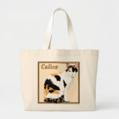 Calico Cat Personalisiert Jumbo Stoffbeutel (Vorne)