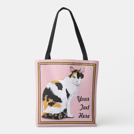 Calico Cat Personalisiert Tasche (Rückseite)