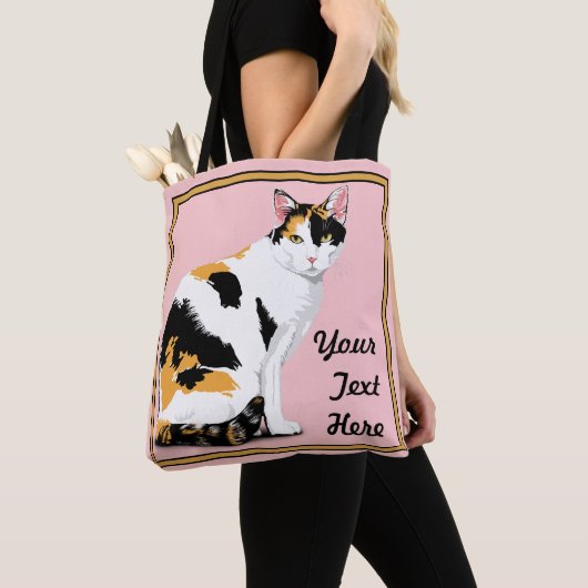 Calico Cat Personalisiert Tasche (Von Nahem)