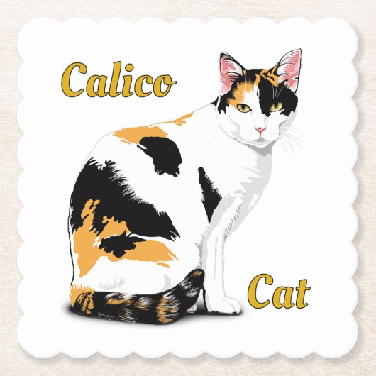 Calico Cat Personalisiert Untersetzer (Vorderseite)