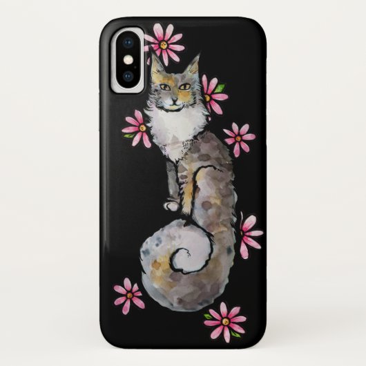 Calico Cat Pink Daisy Case-Mate iPhone Hülle (Rückseite)