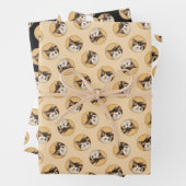 Calico Cat Portrait Malerei Niedliche Kunst Geschenkpapier Set (Beispiel)