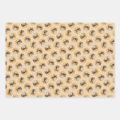 Calico Cat Portrait Malerei Niedliche Kunst Geschenkpapier Set (Vorderseite)