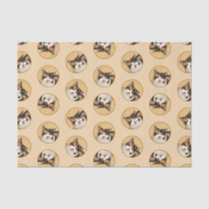 Calico Cat Portrait Malerei Niedliche Kunst Seidenpapier