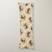 Calico Cat Portrait Malerei Niedliche Kunst Seitenschläferkissen (Vorderseite Vertikal)