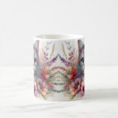 Calico Cat Portrait mit Blume Kaffeetasse (Mittel)