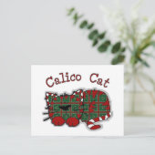 Calico Cat Postkarte (Stehend Vorderseite)