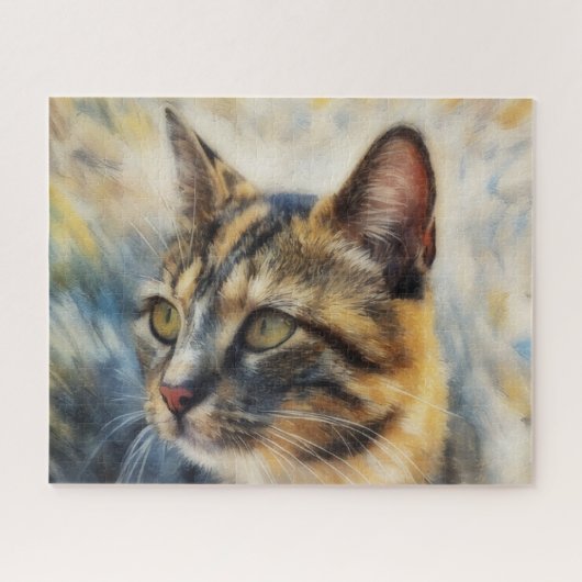 Calico Cat Pretty Cat Art Big Puzzle (Horizontal)