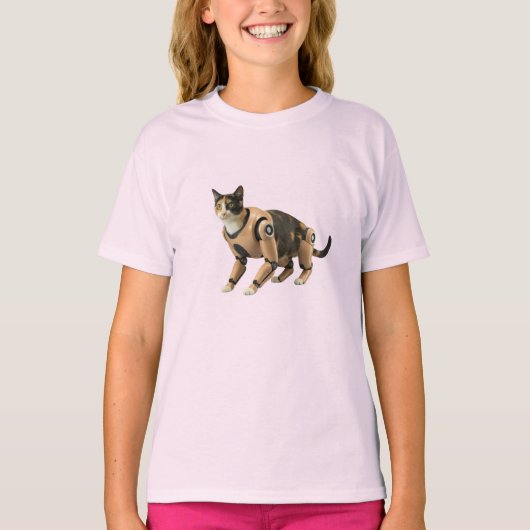 Calico Cat Robot T-Shirt (Vorderseite)