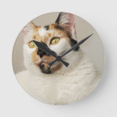 Calico Cat Runde Wanduhr (Vorderseite)