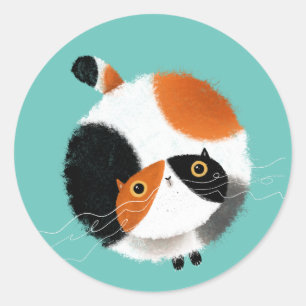 Calico Cat Runder Aufkleber