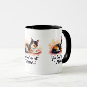 Calico Cat Sie hatten mich in Meow Watercolor Tasse (VorderseiteRechts)