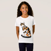 Calico Cat Sitting T - Shirt (Vorne ganz)