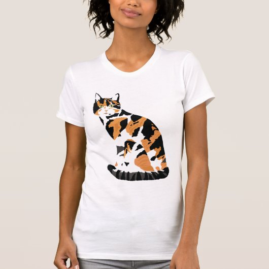 Calico Cat Sitting T - Shirt (Vorderseite)