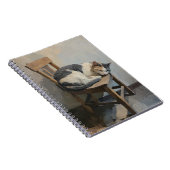 Calico Cat Sleepy Holzstuhl Notebook Notizblock (Rechte Seite)
