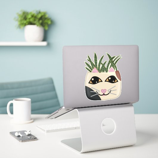 Calico Cat Snake Pflanze Planter Sticker (Laptop auf Schreibtisch)