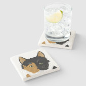 Calico Cat Stone Untersetzer (Seitenansicht)