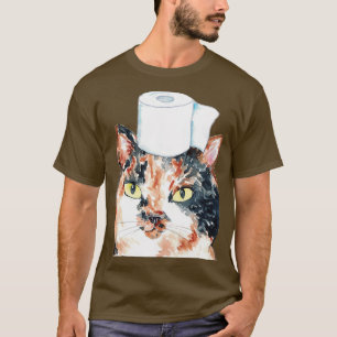 Calico Cat Toilette Malerei 2 T-Shirt