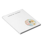 Calico Cat und Cherry Blossom | Name hinzufügen Notizblock (angewinkelt)