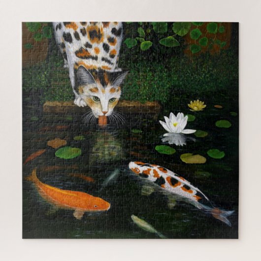 Calico Cat und Koi Fish Puzzle (Vertikal)