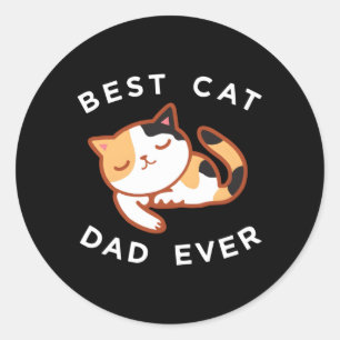 Calico Cat Vater Bester Kitty Vater je Runder Aufkleber