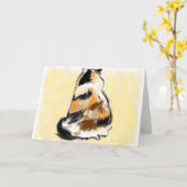 Calico cat viewed from the back karte (Gelbe Blume)