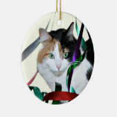 Calico Cat Weihnachtsbänder Keramik Ornament (Rechts)