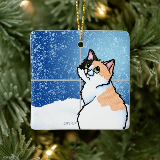 Calico Cat Window Keramikornament (Baum)