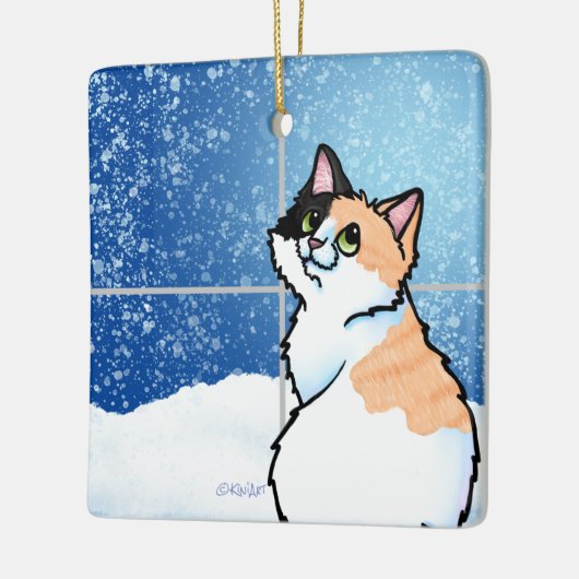 Calico Cat Window Keramikornament (Links)