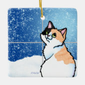 Calico Cat Window Keramikornament (Vorderseite)