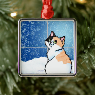 Calico Cat Window Metall Ornament Ornament Aus Metall