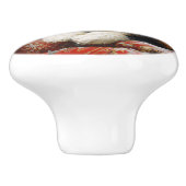 Calico Cat Winter Scene Painting Keramikknauf (Seitenansicht)