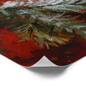 Calico Cat Winter Scene Painting Poster (Ecke)