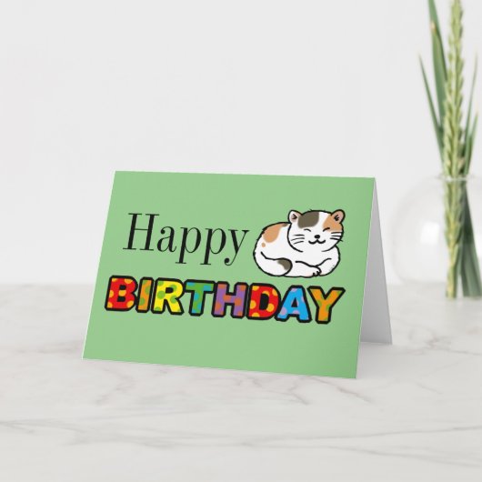 Calico Cat zum Geburtstag Karte (Vorderseite)