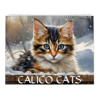 Calico Cats Aquarell Art 12-Monat 2025 Kalender