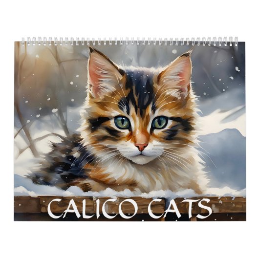 Calico Cats Aquarell Art 12-Monat 2025 Kalender (Titelbild)