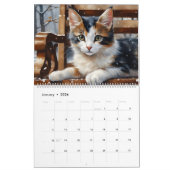 Calico Cats Aquarell Art 12-Monat 2025 Kalender (Jan 2026)