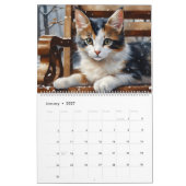 Calico Cats Aquarell Art 12-Monat 2025 Kalender (Jan 2027)