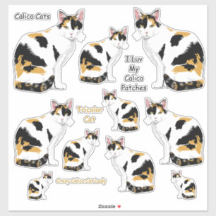 Calico Cats Lg Sticker Set