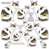 Calico Cats Lg Sticker Set (Vorderseite)