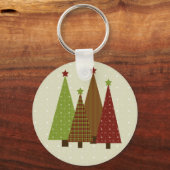 Calico Christmas Trees Schlüsselanhänger (Vorderseite)