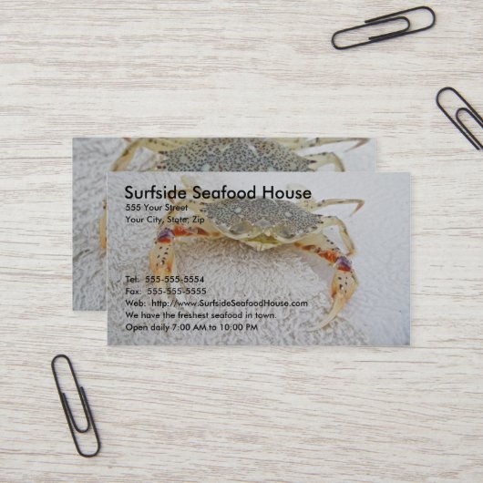 Calico Crab Business Card Visitenkarte (Vorderseite/Rückseite Beispiel)