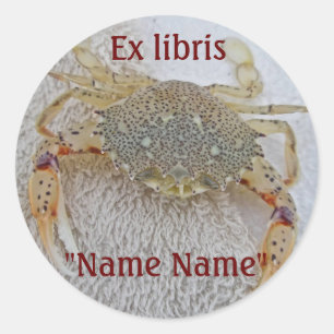 Calico Crab Ex libris Buchsticker zum Anpassen Runder Aufkleber